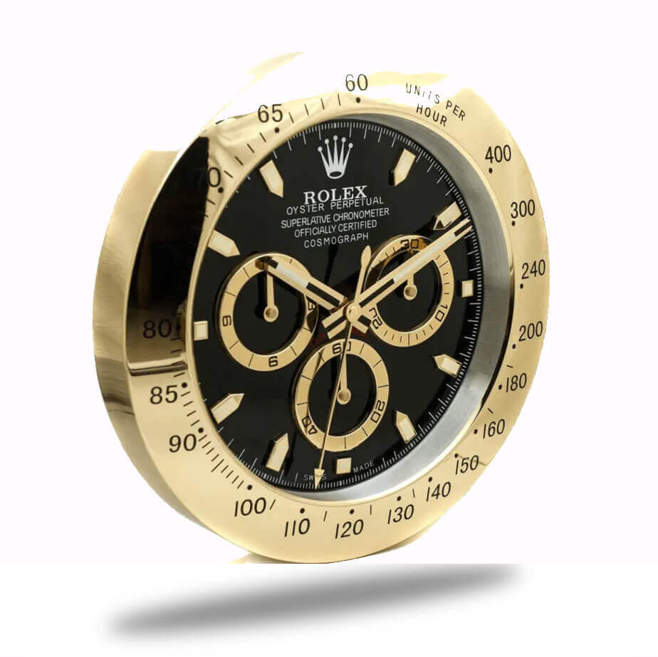 Rolex Daytona Wall Clock - Gold Black