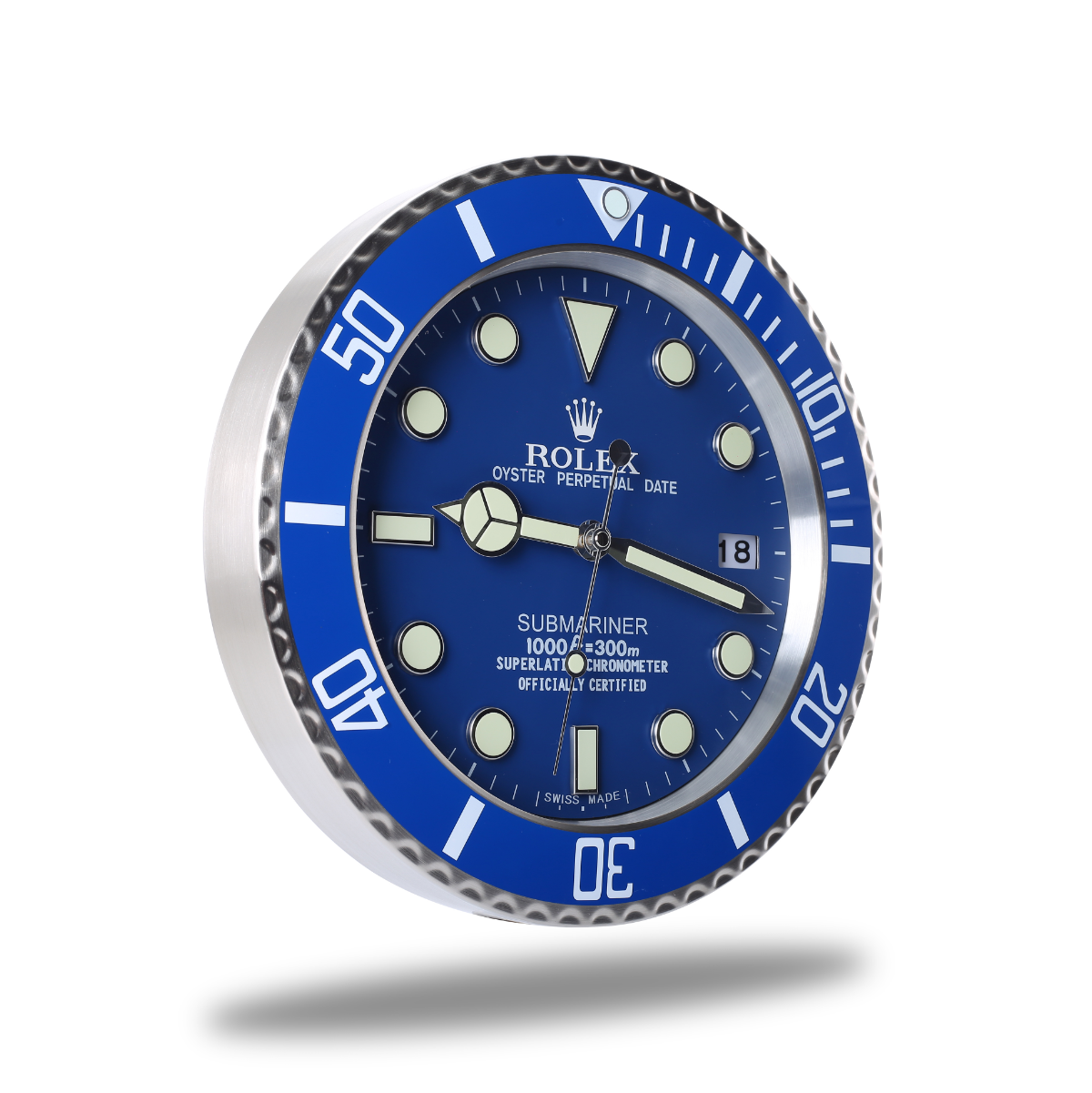 Submariner Rolex Wanduhr Bright Blue
