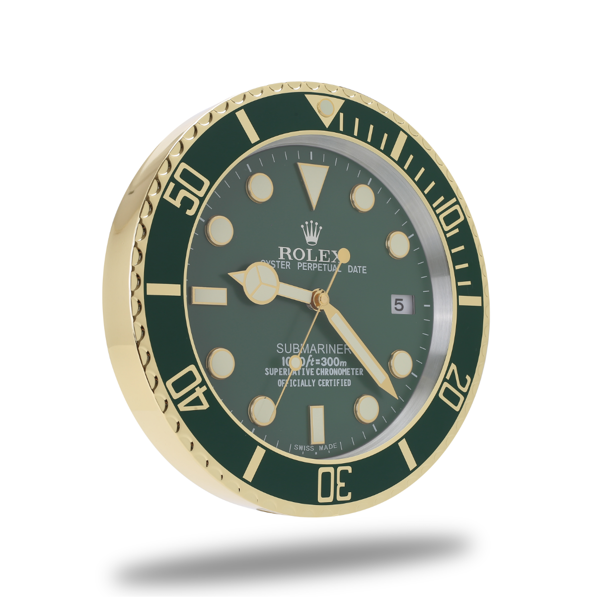 Submariner Rolex Wanduhr Gold Green