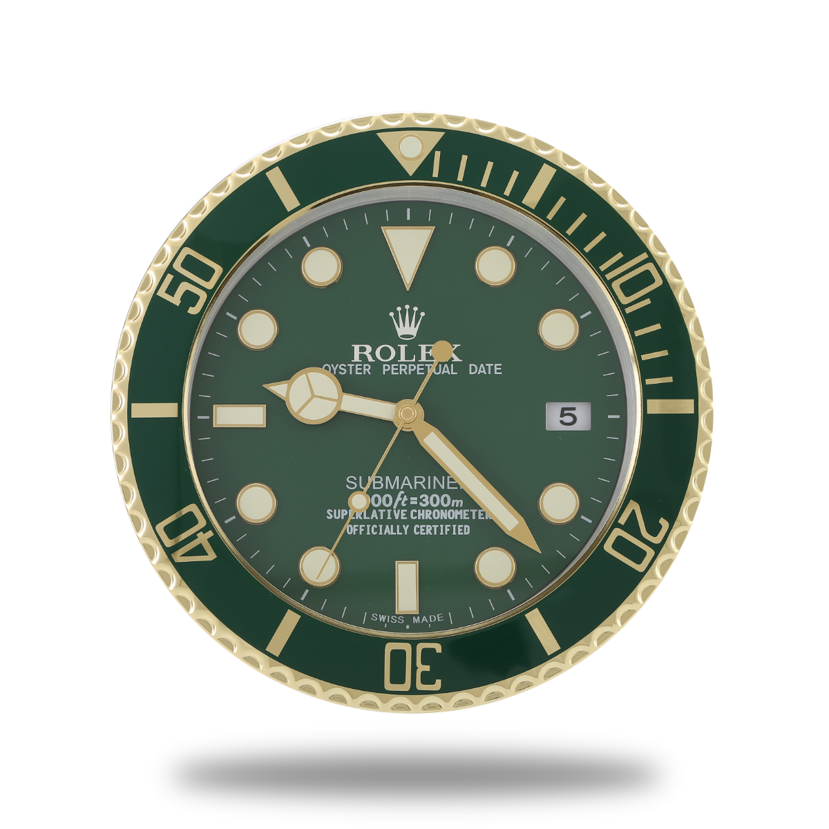 Submariner Rolex Wanduhr Gold Green