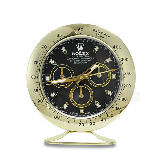 Daytona Table Clock - Gold Black Dial