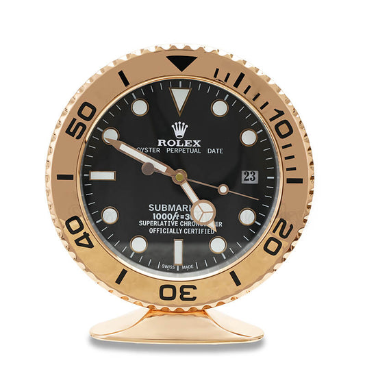 Submariner Table Clock - Rose Gold Black