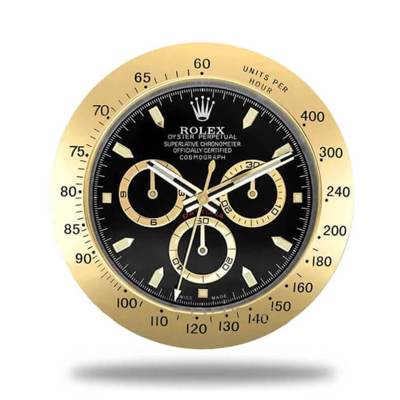Rolex Daytona Wall Clock - Gold Black