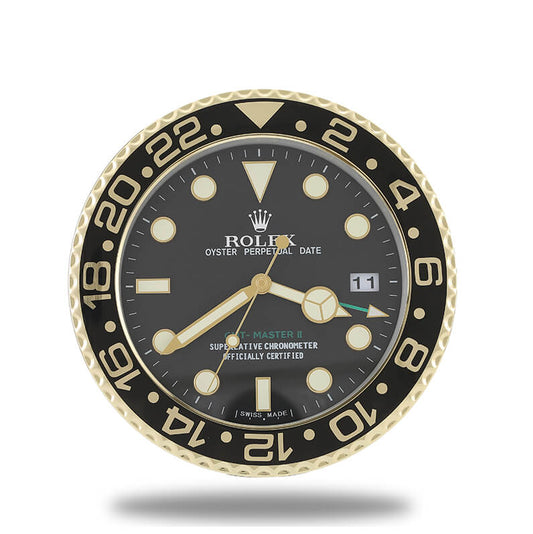 Rolex GMT Master Wall Clock - Gold Black