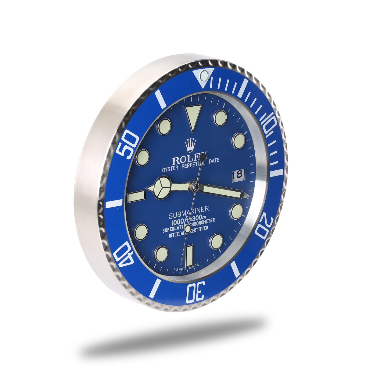 Submariner Rolex Wanduhr Bright Blue