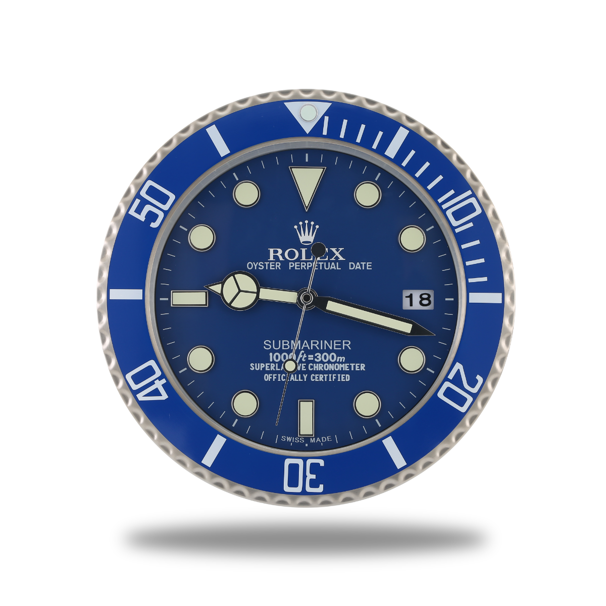 Submariner Rolex Wanduhr Bright Blue