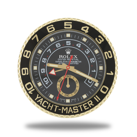 YachtMaster Rolex Wanduhr Black Gold