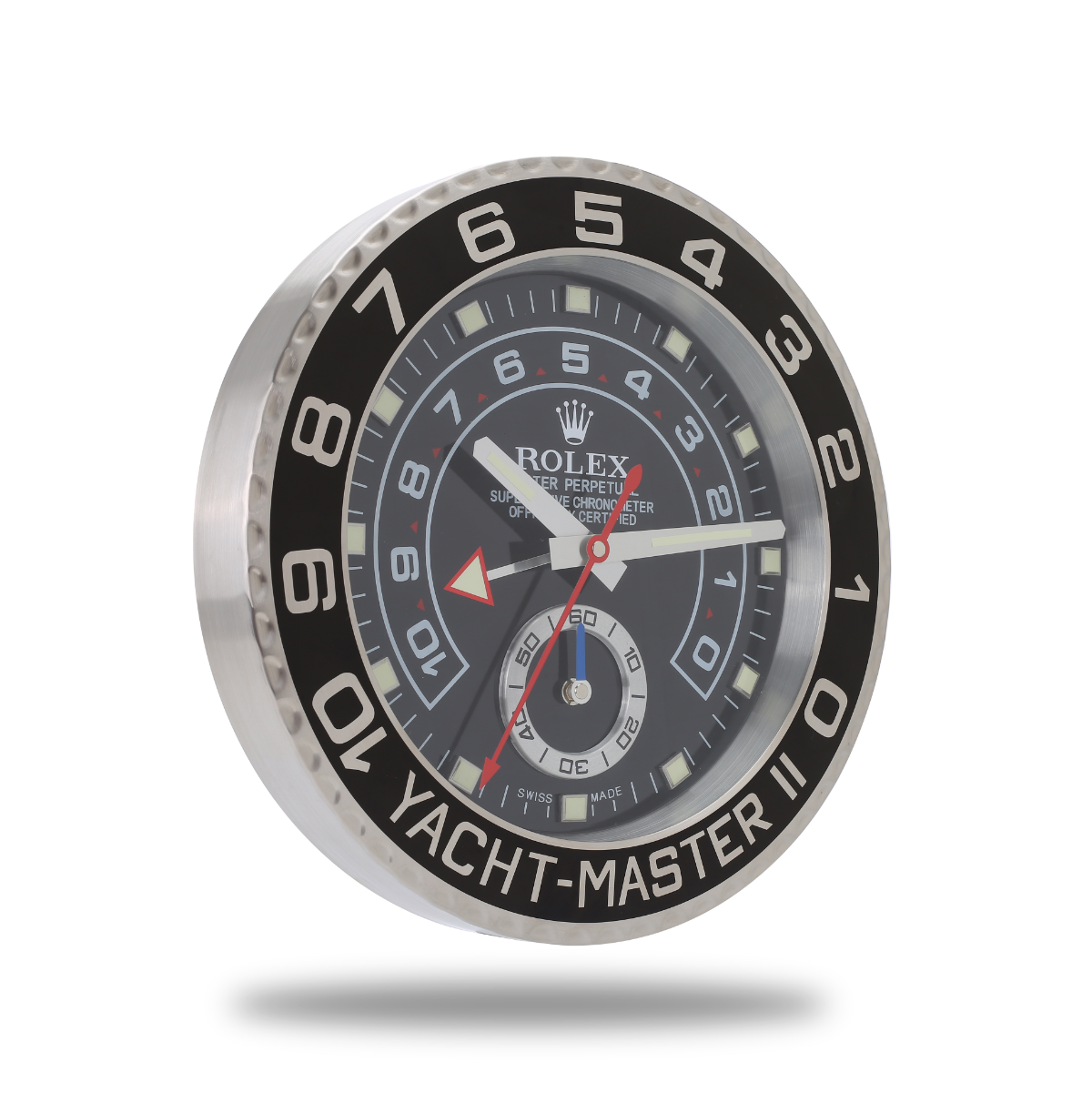 YachtMaster Rolex Wanduhr Black Silver