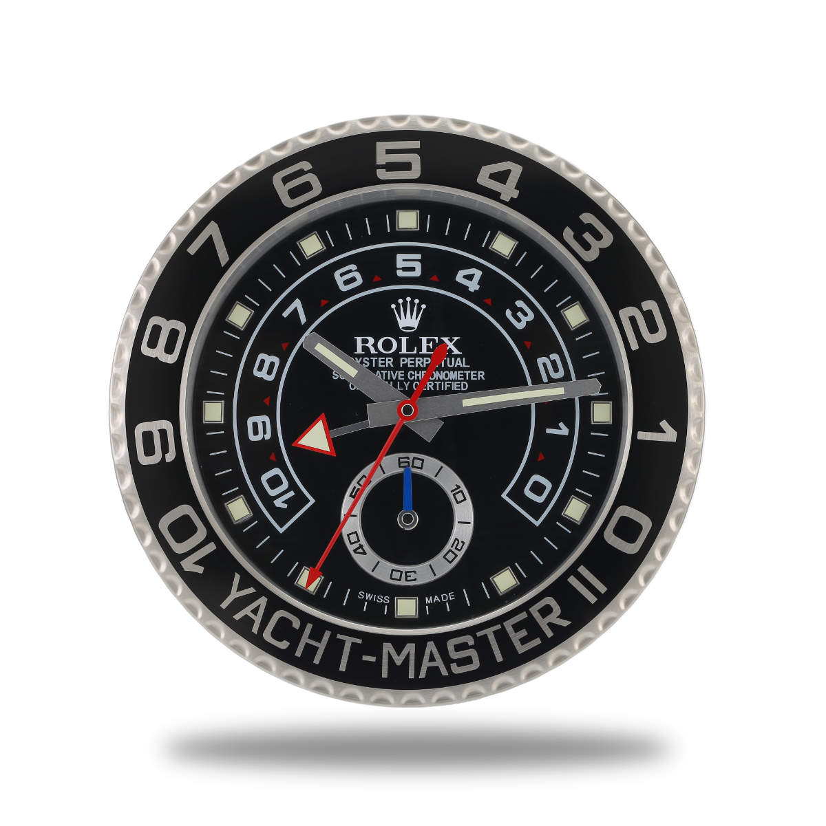 YachtMaster Rolex Wanduhr Black Silver
