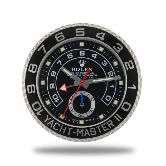 YachtMaster Rolex Wanduhr Black Silver