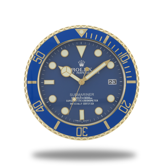 Submariner Wall Clock - Blue Gold